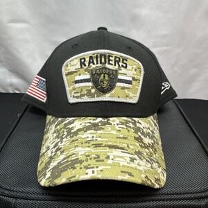 New Era Las Vegas Raiders Salute To Service 39Thirty Flex Fit Hat Cap Size S / M